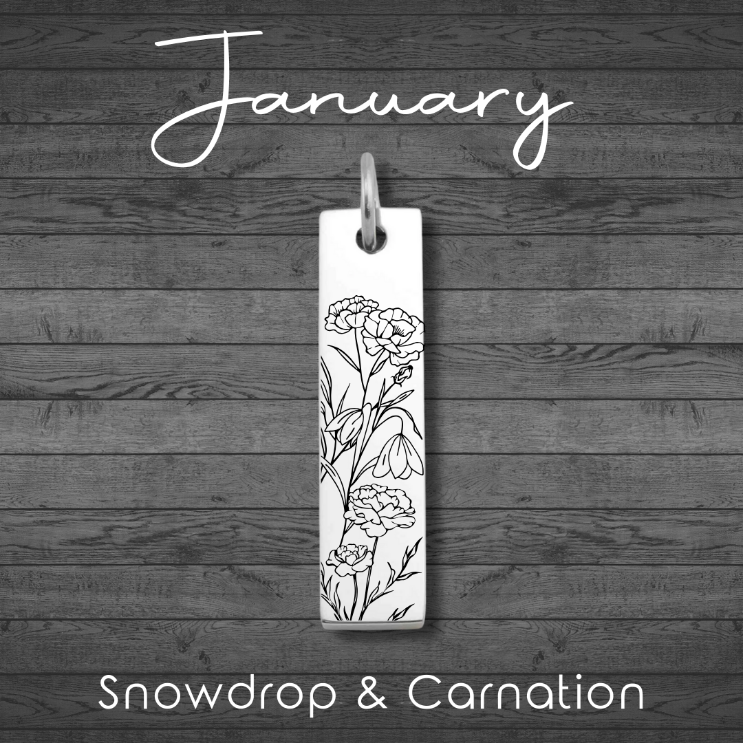 Birth Flower Bar Pendant