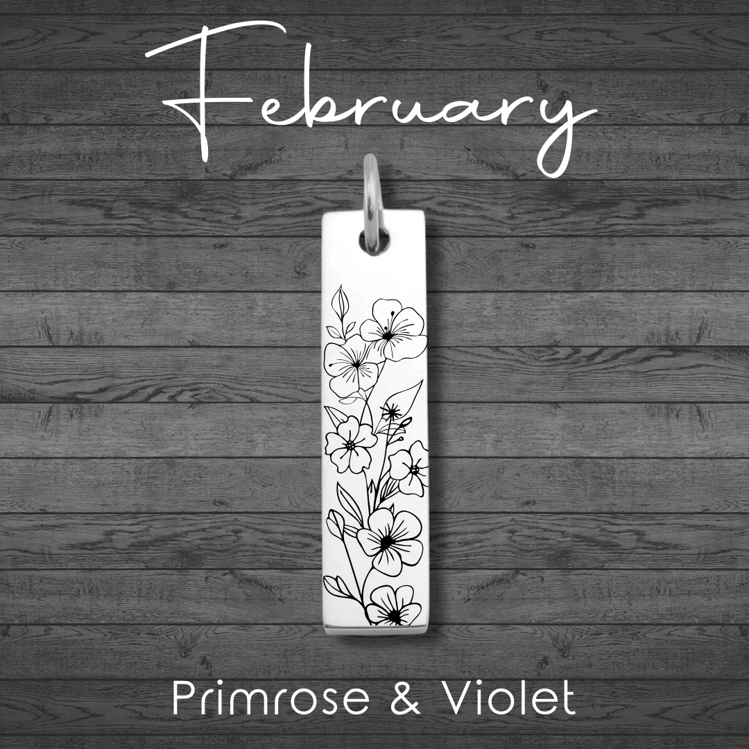 Birth Flower Bar Pendant