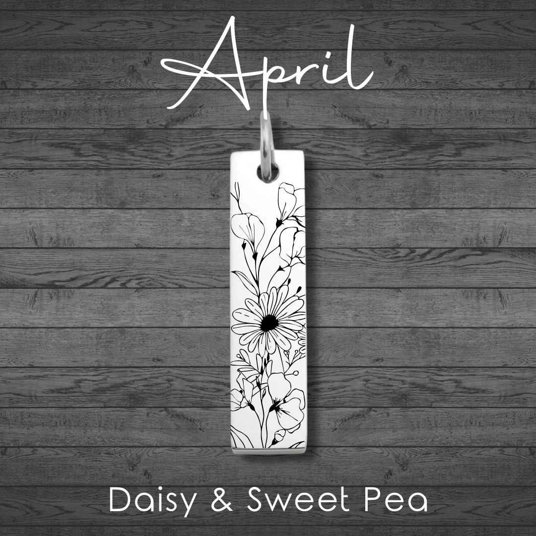 Birth Flower Bar Pendant