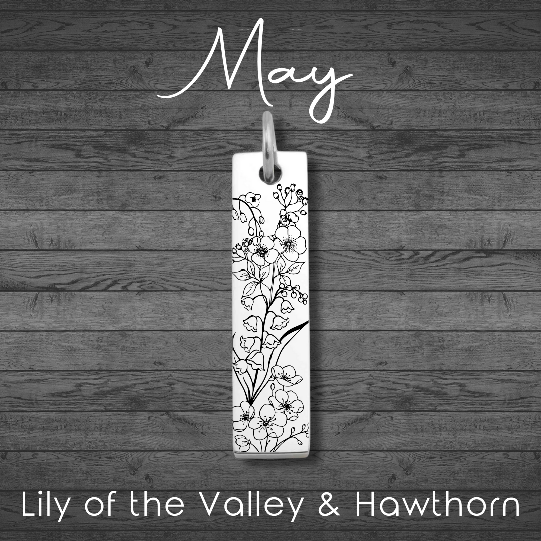 Birth Flower Bar Pendant