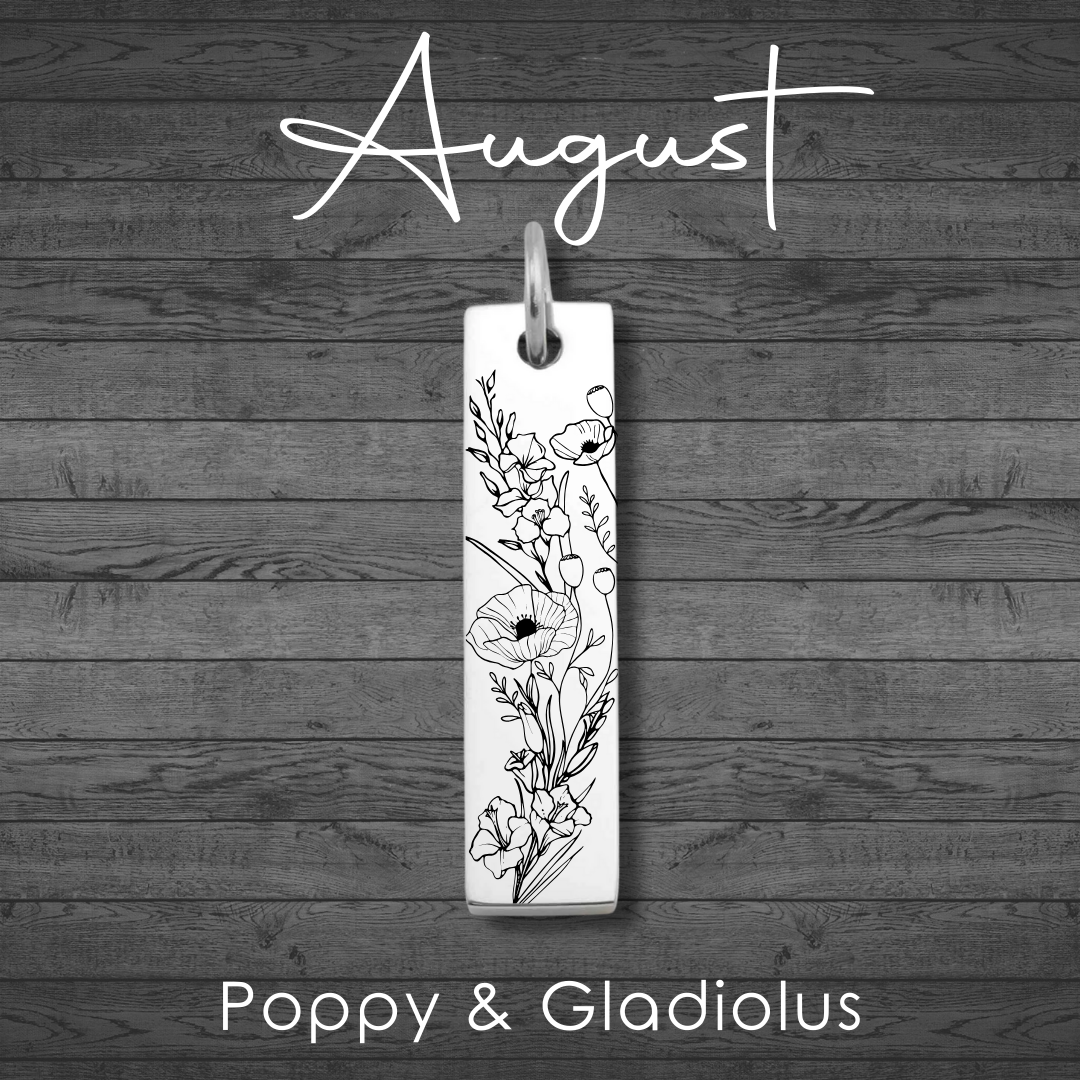 Birth Flower Bar Pendant