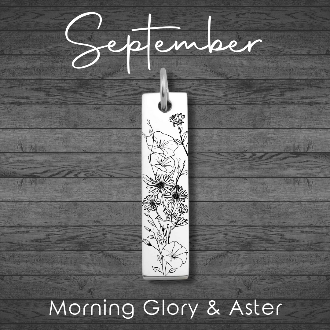 Birth Flower Bar Pendant