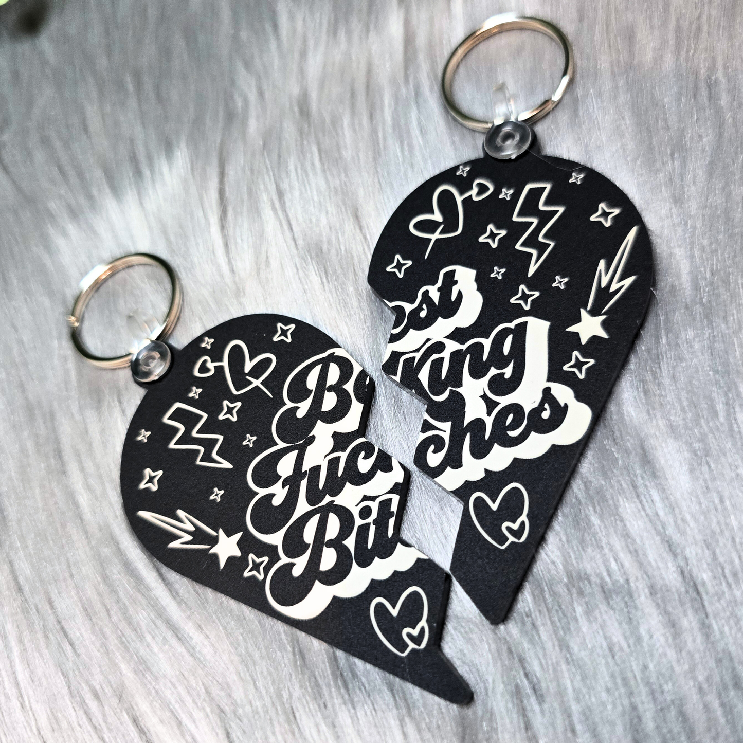 Best Fucking Bitches - Doodle Style - 2 Piece Acrylic Keychain