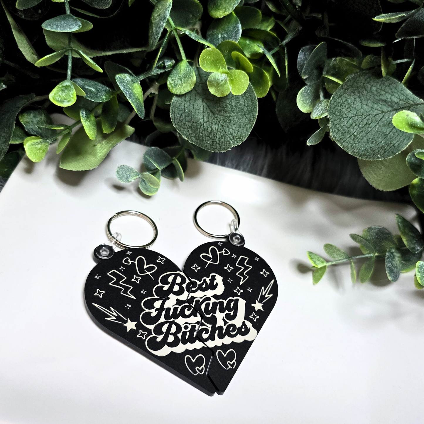 Best Fucking Bitches - Doodle Style - 2 Piece Acrylic Keychain