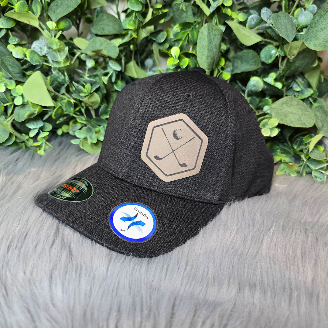 Baseball Hat - FlexFit - Custom Engraved Leather Patch Available