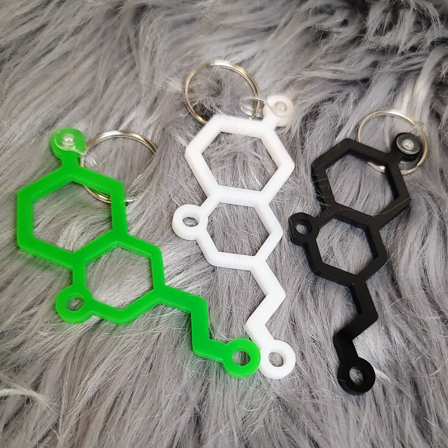 Serotonin Molecule Keychain