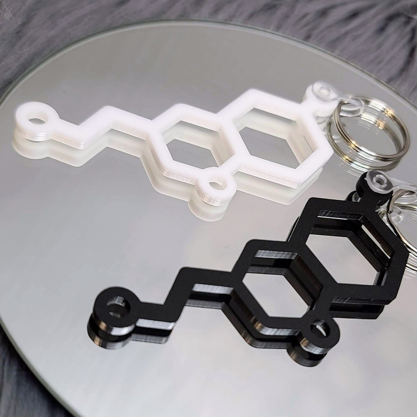 Serotonin Molecule Keychain