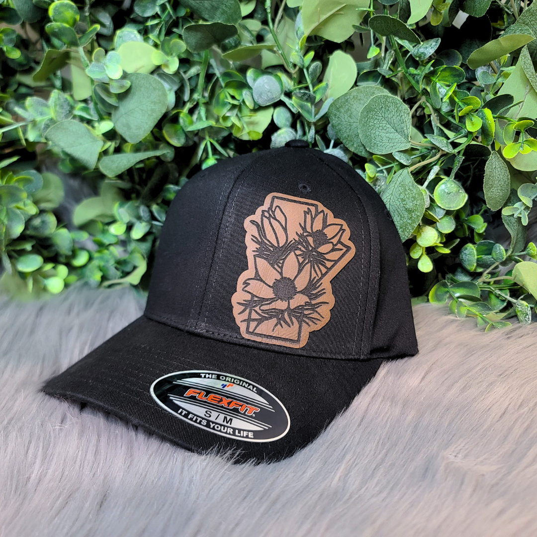 Baseball Hat - FlexFit - Custom Engraved Leather Patch Available