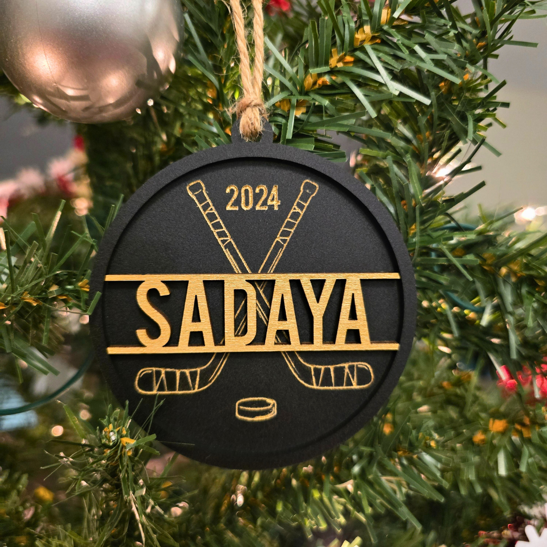 Custom Name Hockey Ornament