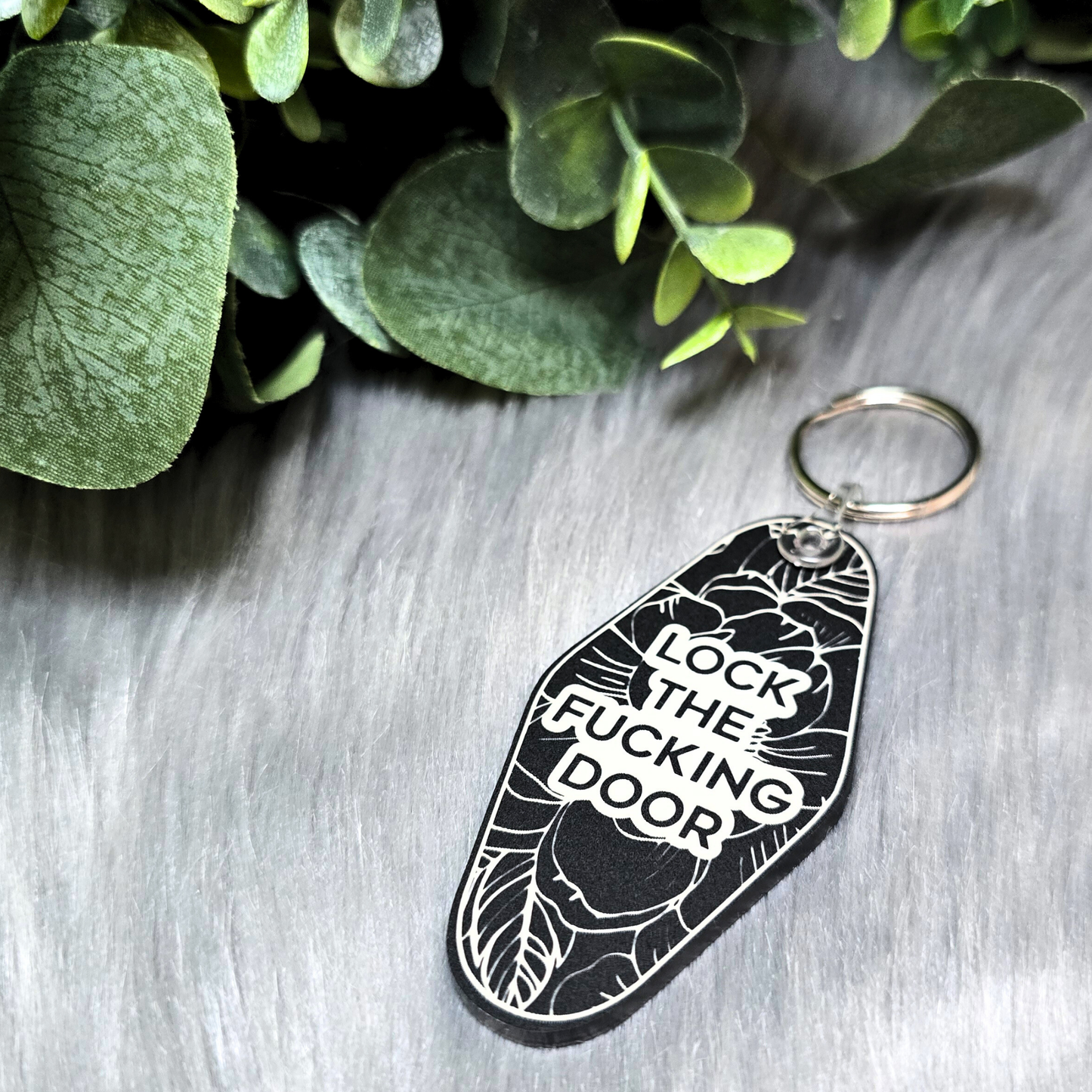 Lock the Fucking Door - Floral Acrylic Keychain