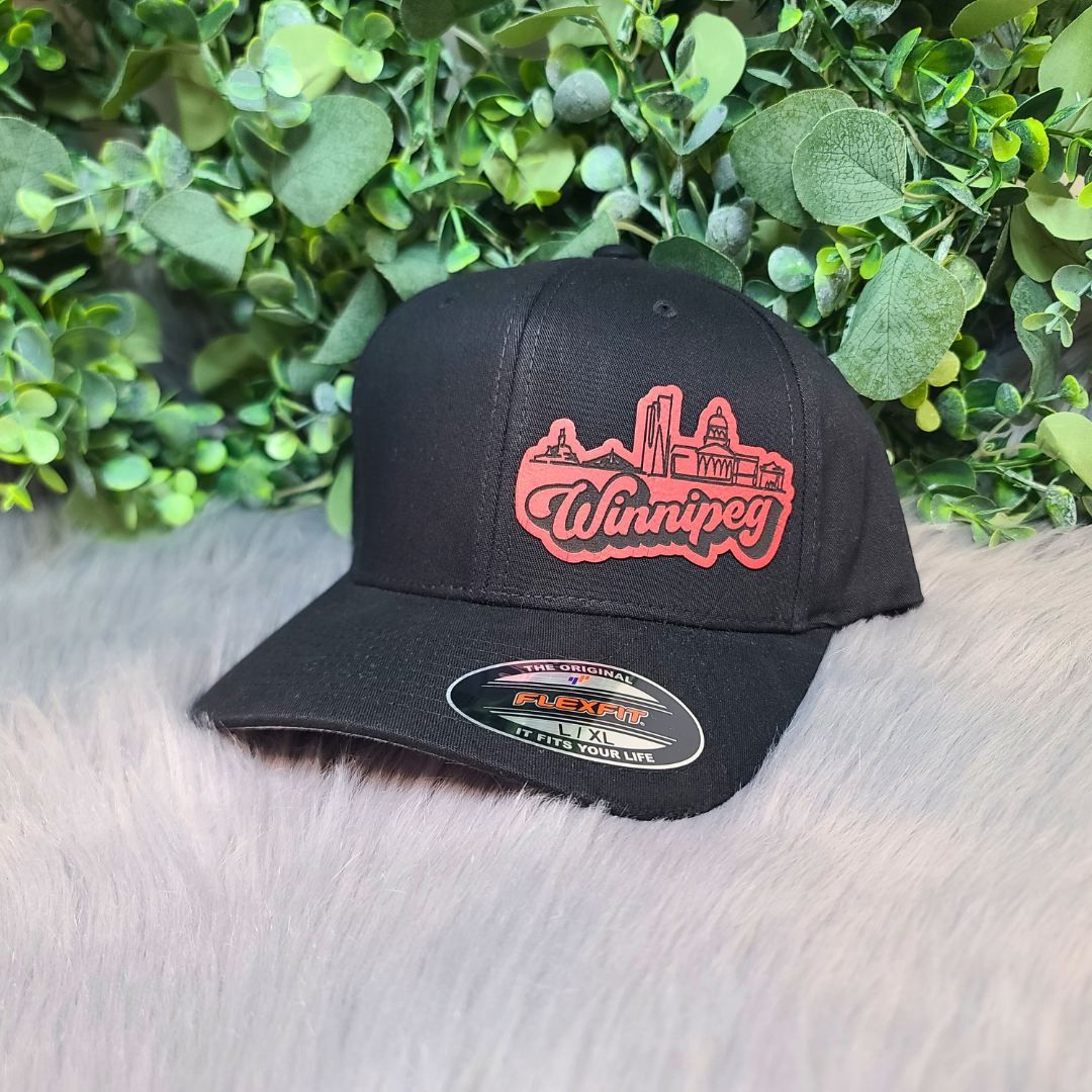 Baseball Hat - FlexFit - Custom Engraved Leather Patch Available