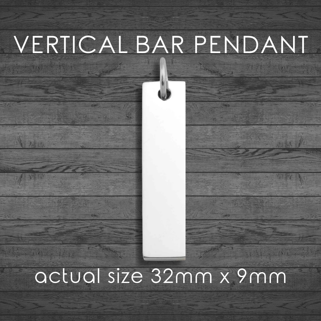 Fingerprint Engraved Bar Pendant