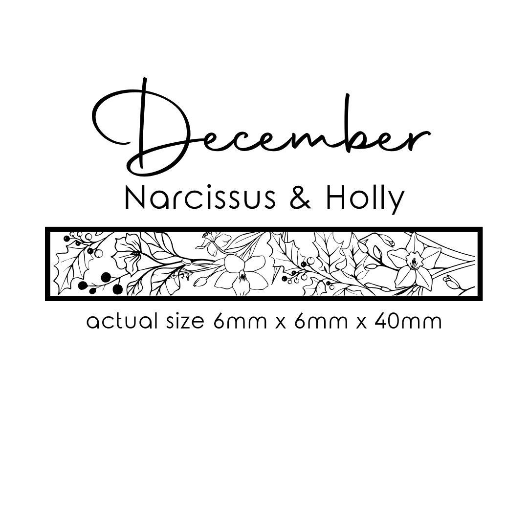 Birth Flower Necklace - 4 Sided Horizontal Bar Necklace