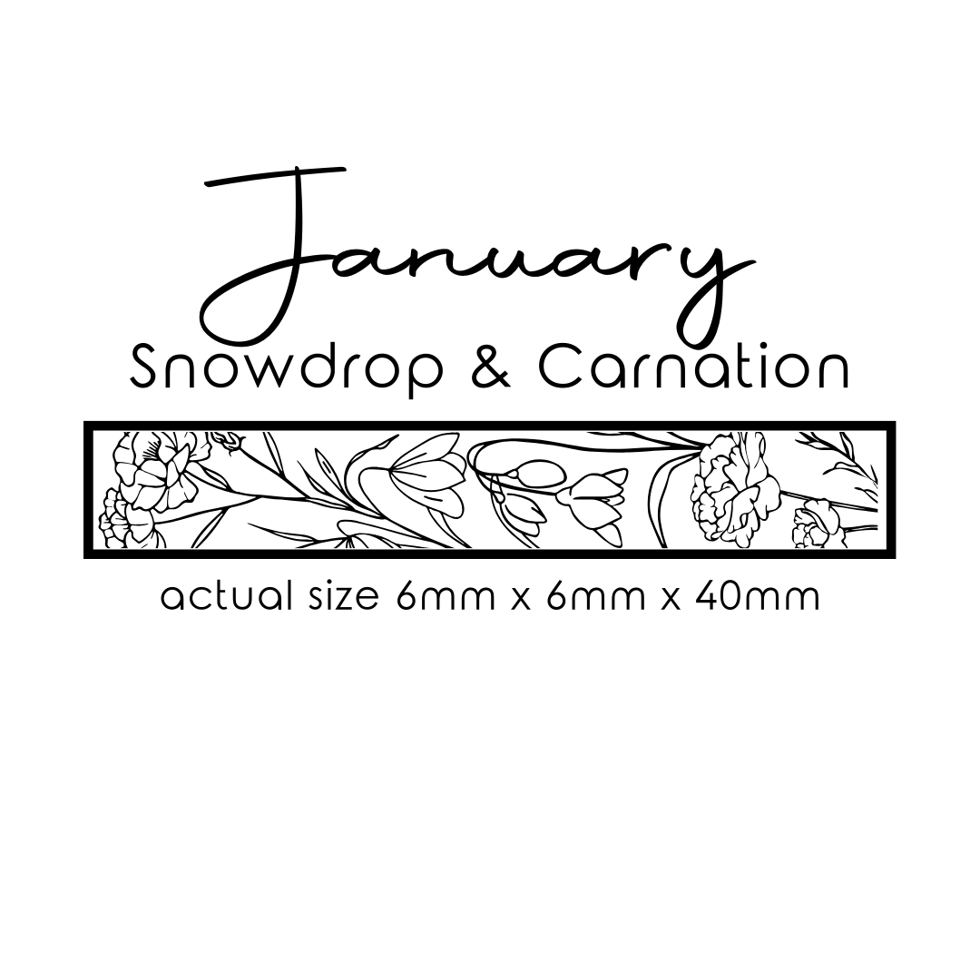 Birth Flower Necklace - 4 Sided Horizontal Bar Necklace
