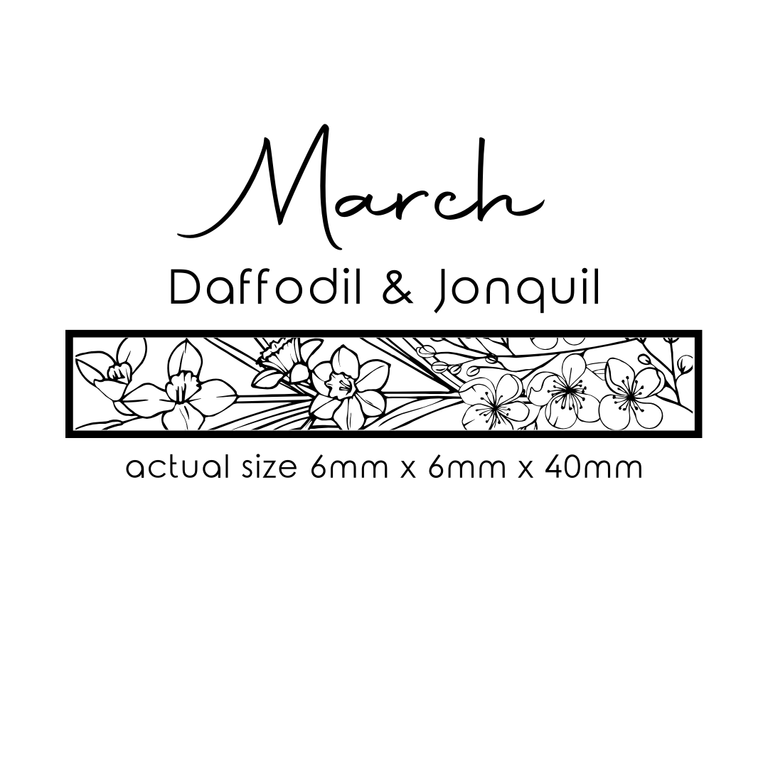 Birth Flower Necklace - 4 Sided Horizontal Bar Necklace