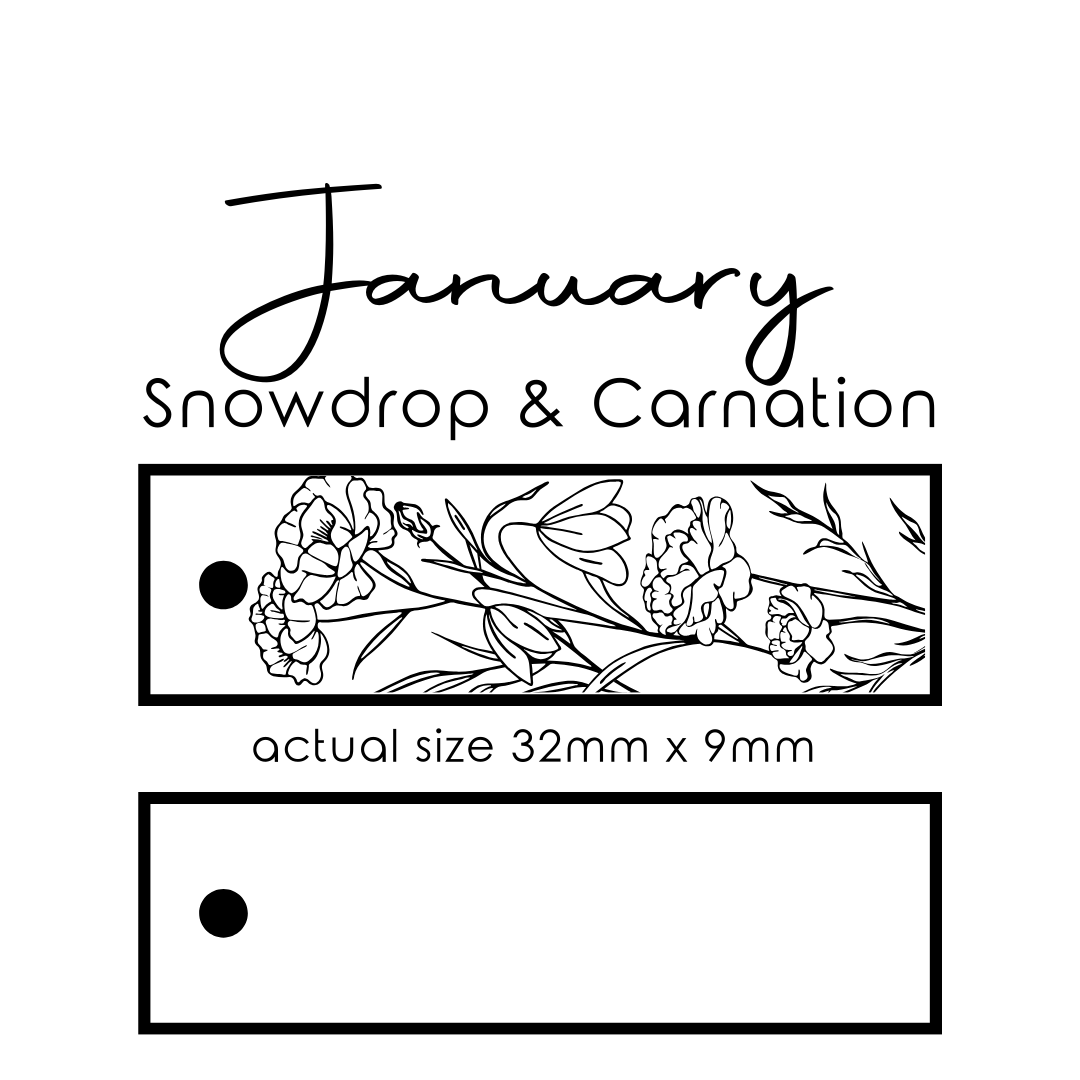 Birth Flower Bar Pendant
