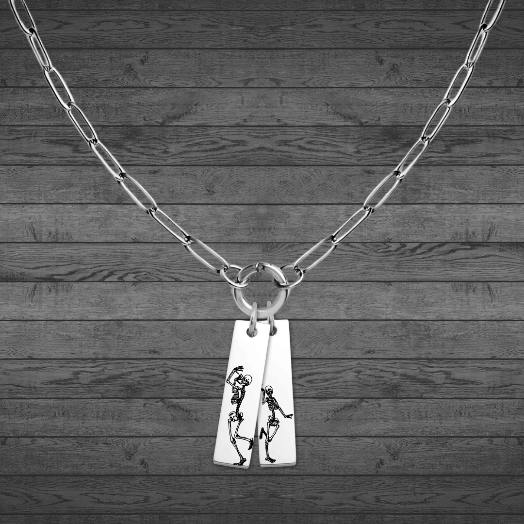 Text, Handwriting or Drawing Laser Engraved Bar Pendant