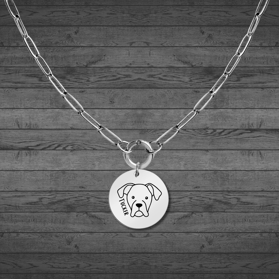 Text, Handwriting or Drawing Laser Engraved Large Circle Pendant