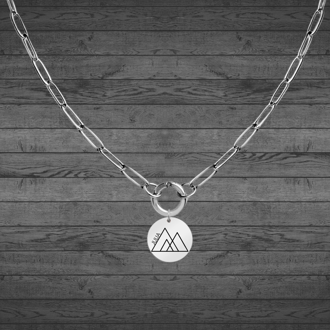 Text, Handwriting or Drawing Laser Engraved Small Circle Pendant