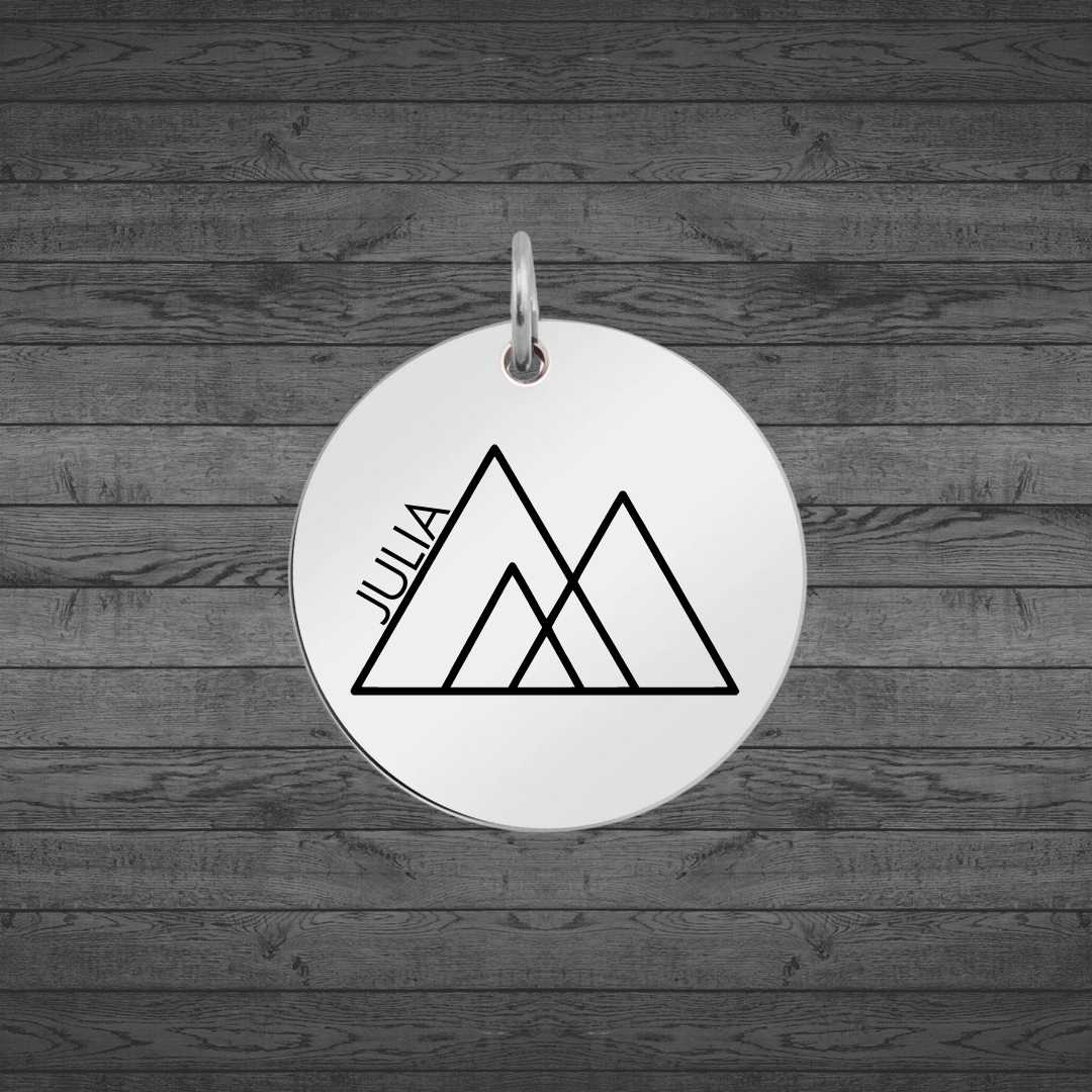 Text, Handwriting or Drawing Laser Engraved Small Circle Pendant