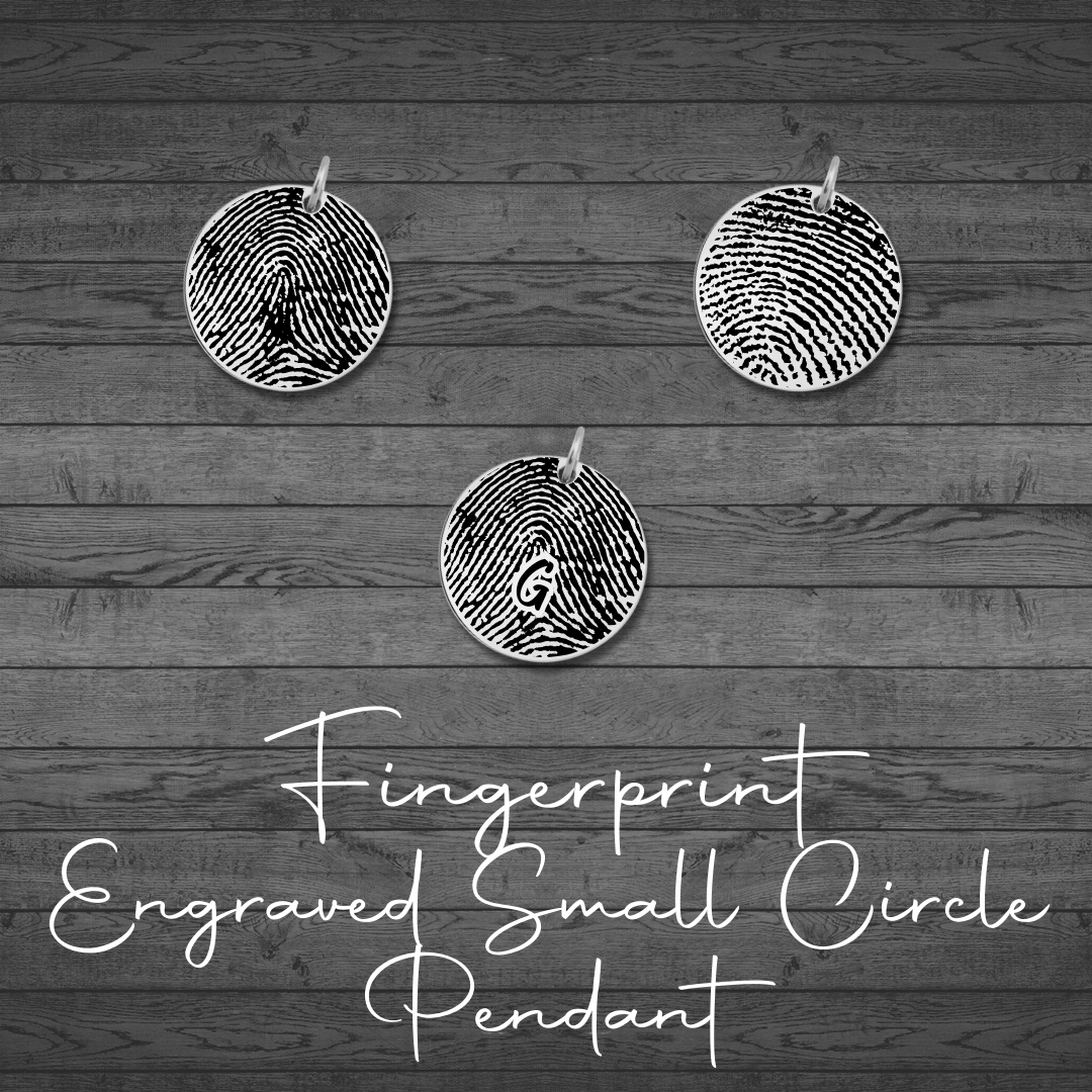 Fingerprint Engraved Small Circle Pendant