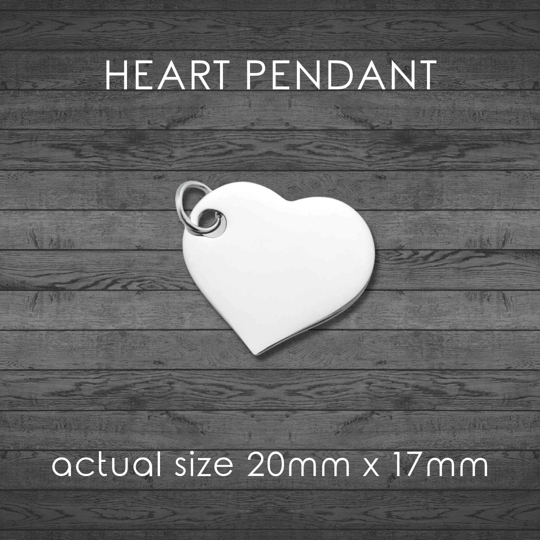 Stainless Steel Heart Pendants - Blank