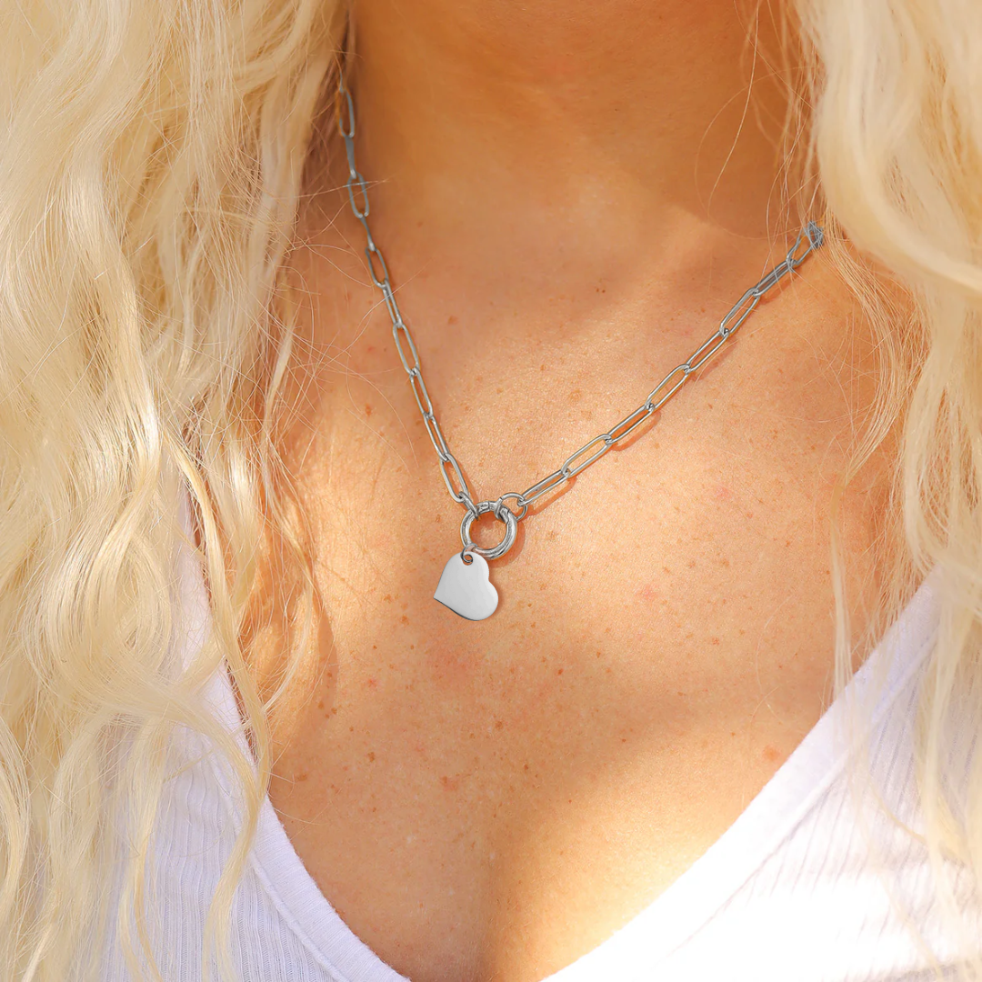 Stainless Steel Heart Pendants - Blank