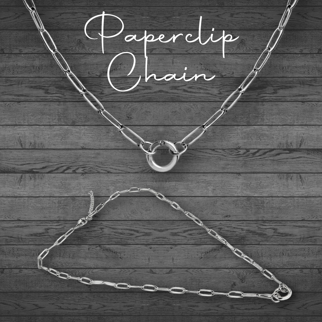 Paperclip Chain Necklace with Mini Circle Carabiner