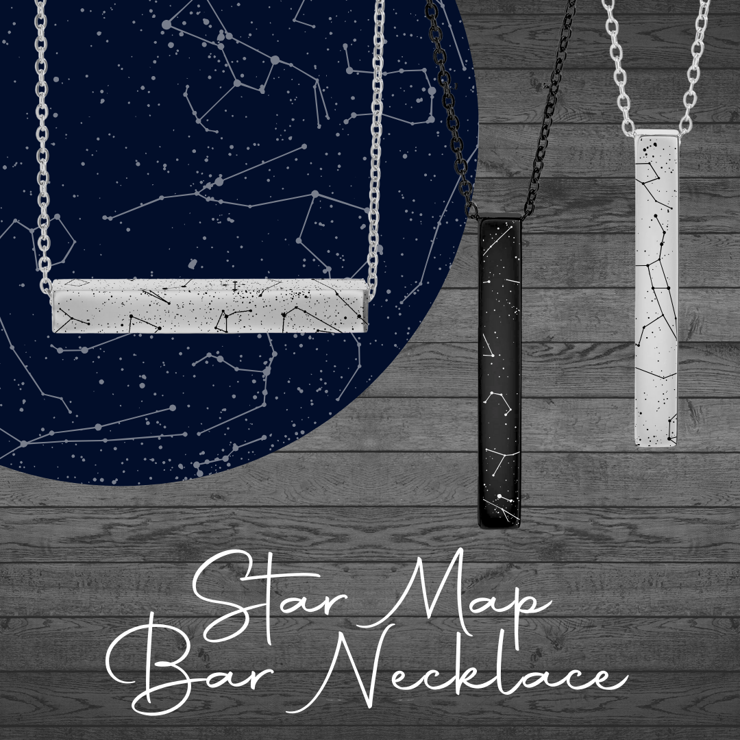 Star Map Custom Engraved Bar Necklaces