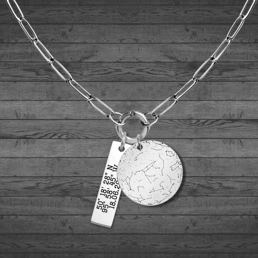 Star Map Custom Engraved Pendants