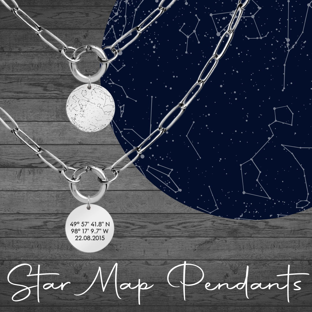 Star Map Custom Engraved Pendants