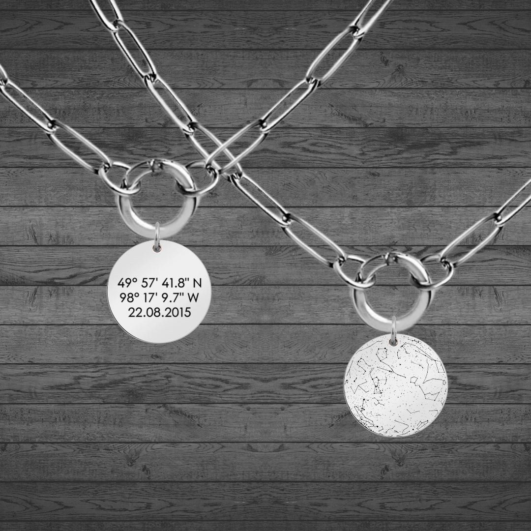 Star Map Custom Engraved Pendants