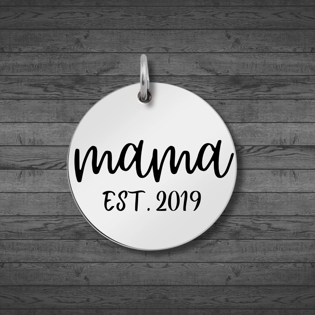 Text, Handwriting or Drawing Laser Engraved Large Circle Pendant