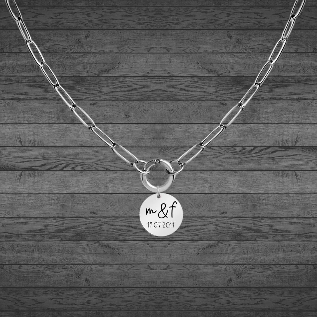 Text, Handwriting or Drawing Laser Engraved Small Circle Pendant