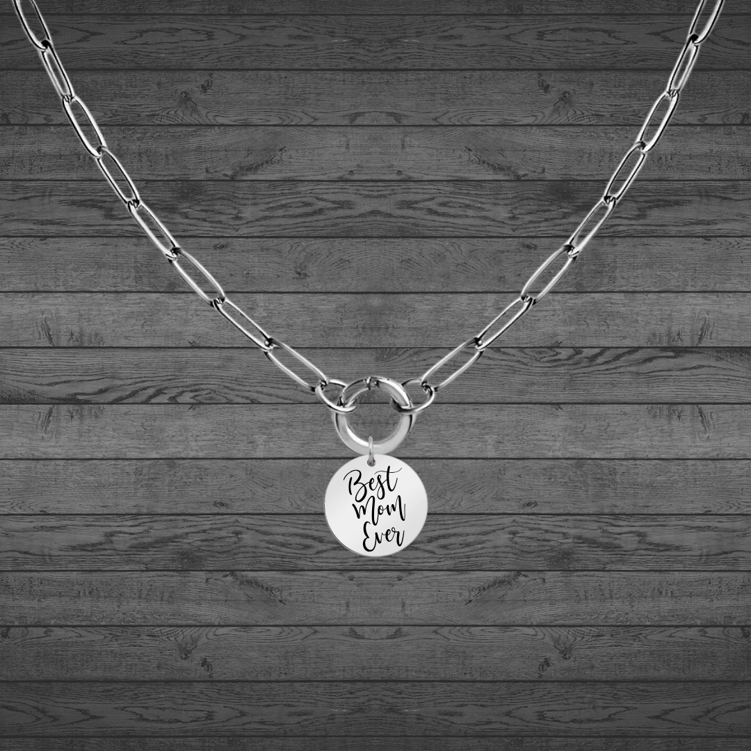 Text, Handwriting or Drawing Laser Engraved Small Circle Pendant