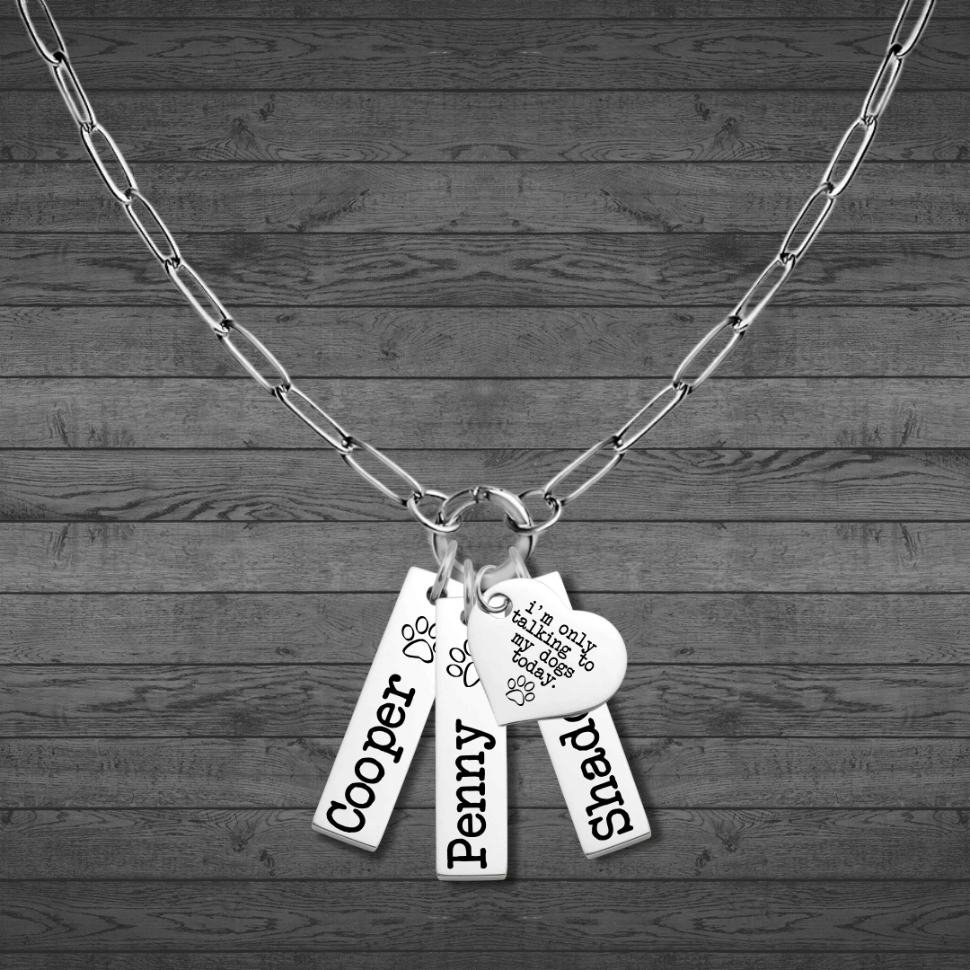 Text, Handwriting or Drawing Laser Engraved Bar Pendant