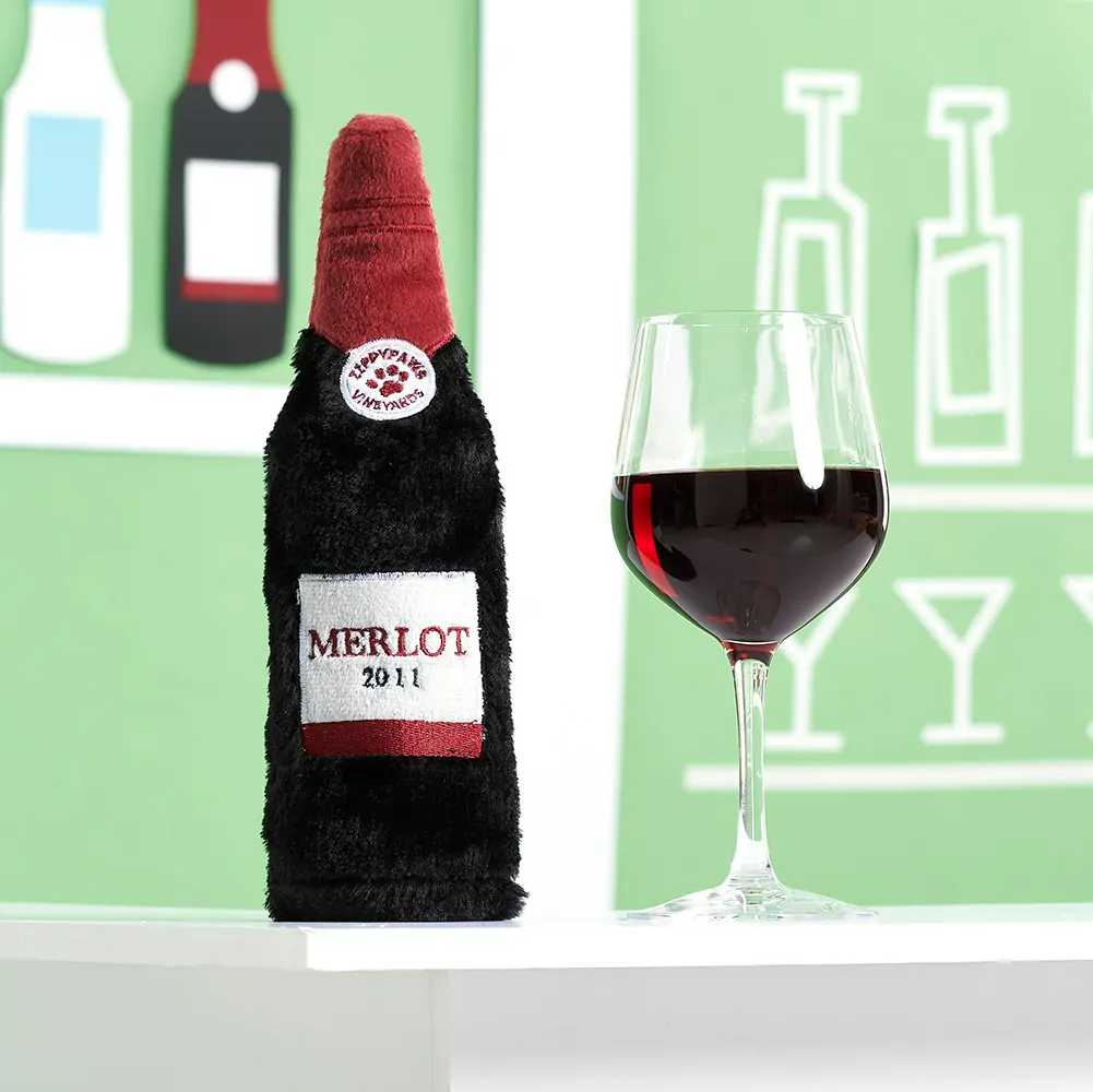 Happy Hour Crusherz Dog Toys - Merlot Wine