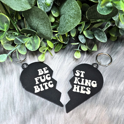 Best Fucking Bitches - Retro Font - 2 Piece Acrylic Keychain