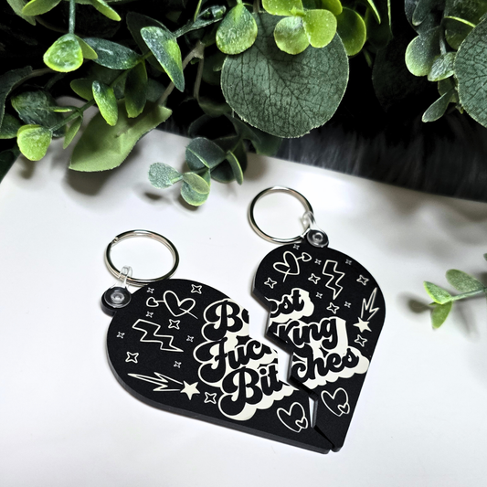 Best Fucking Bitches - Doodle Style - 2 Piece Acrylic Keychain