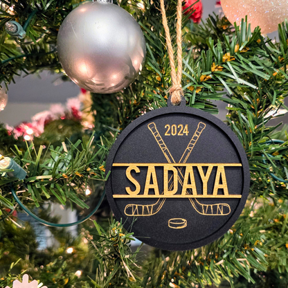 Custom Name Hockey Ornament