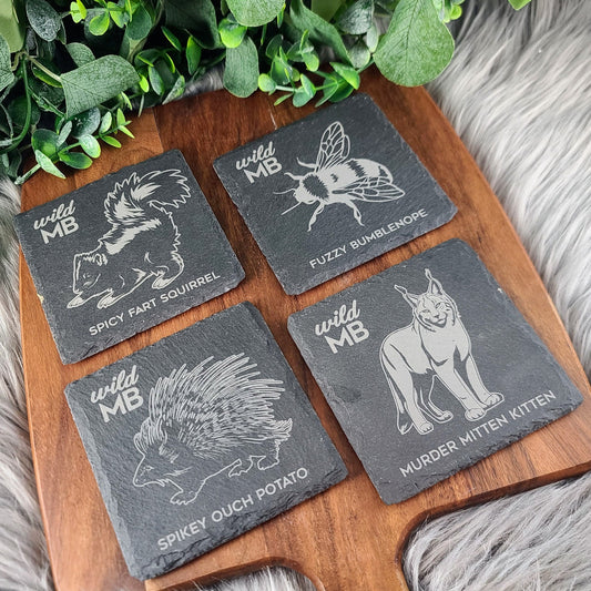 Wild MB Coasters - Natural Slate