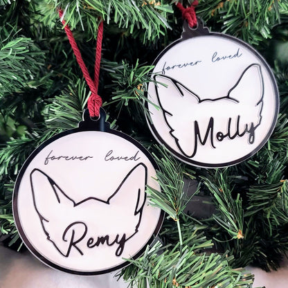 PAWS Custom Pet Ears Christmas Ornament