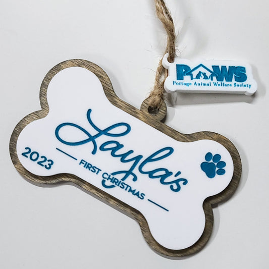 PAWS Bone Shaped Custom Pet Ornament