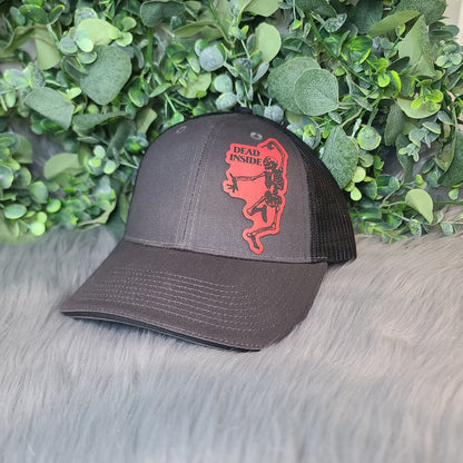 Snapback Trucker Hat - Custom Engraved Leather Patch Available