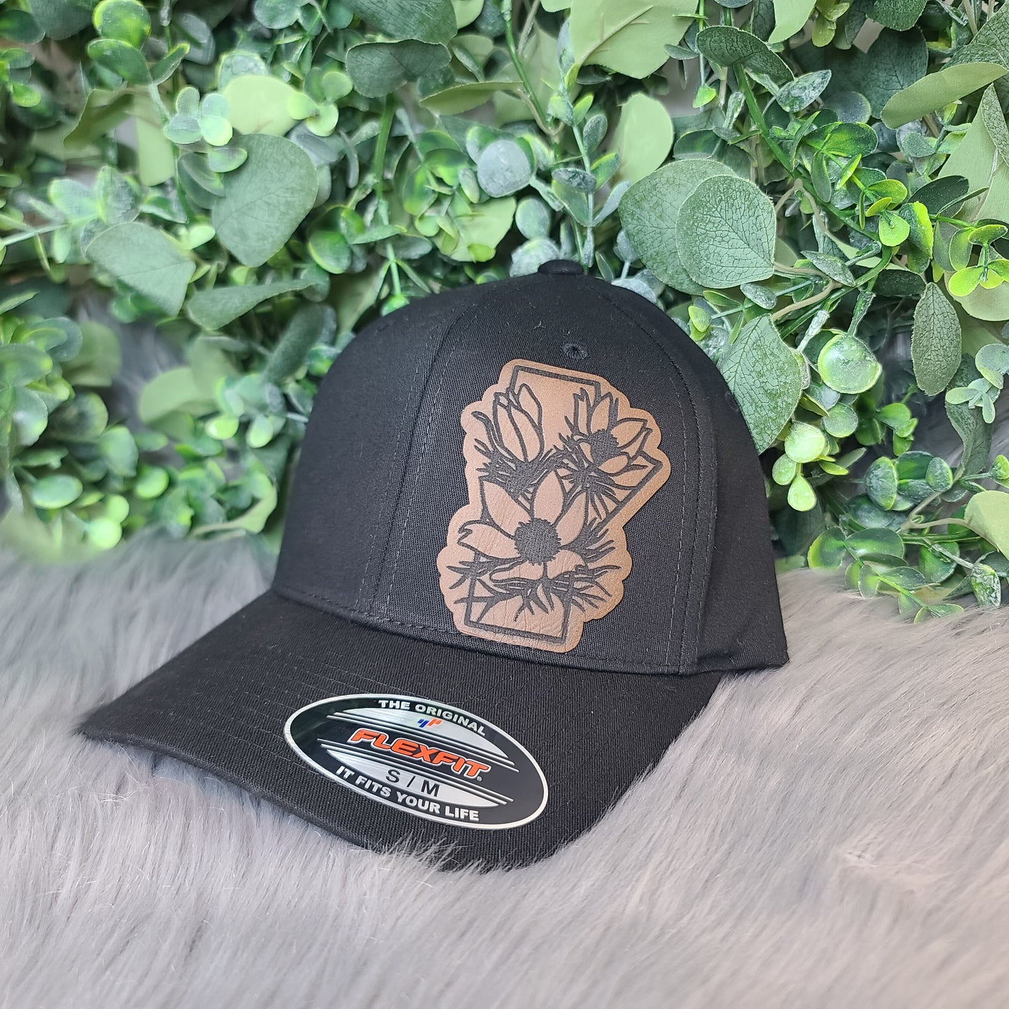 Baseball Hat - FlexFit - Custom Engraved Leather Patch Available