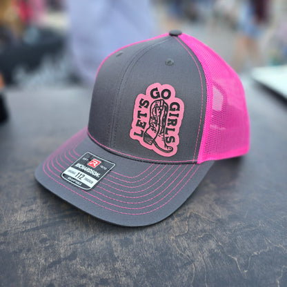 Snapback Trucker Hat - Custom Engraved Leather Patch Available