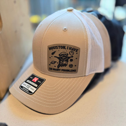 Snapback Trucker Hat - Custom Engraved Leather Patch Available