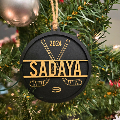 Custom Name Hockey Ornament