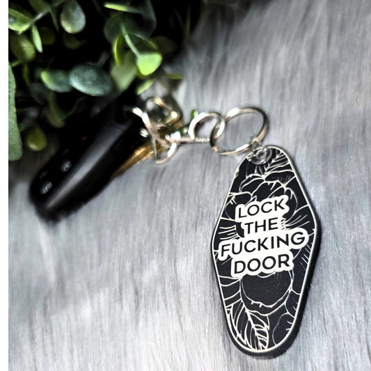 Lock the Fucking Door - Floral Acrylic Keychain