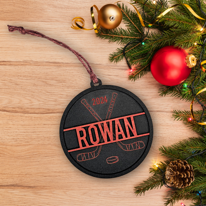 Custom Name Hockey Ornament